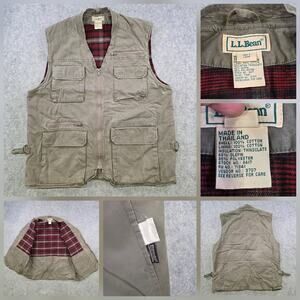 Vintage LL Bean Vest Mens Large Brown Canvas Thinsulate Hunting Utility Field